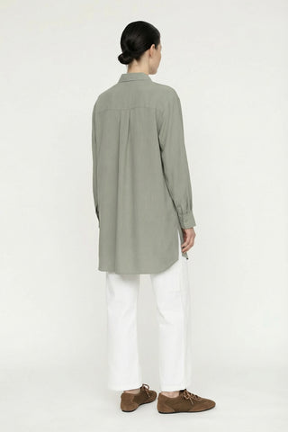 Düğmeli Cep Detaylı Rahat Ada Çayı Gömlek 0130