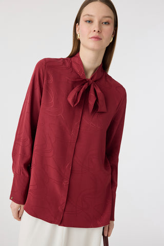 G-0134 VELİSCA GÖMLEK 42-50 Bordo Gömlek 0134