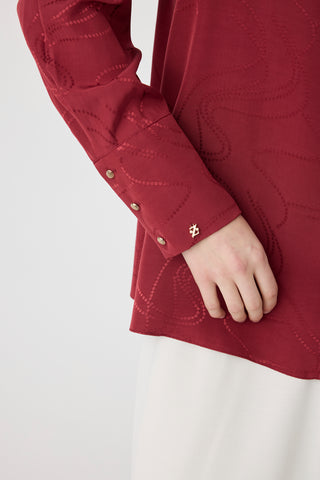 G-0134 VELİSCA GÖMLEK 42-50 Bordo Gömlek 0134