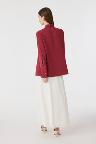 G-0134 VELİSCA GÖMLEK 42-50 Bordo Gömlek 0134