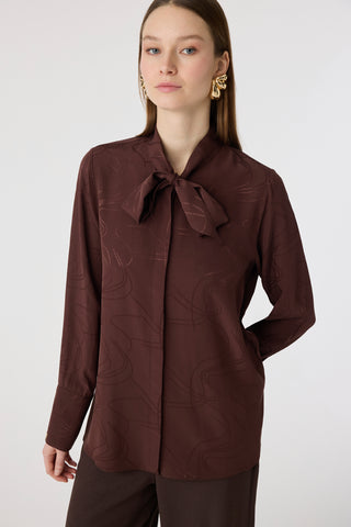 G-0134 VELİSCA GÖMLEK 42-50 Kahve Gömlek 0134