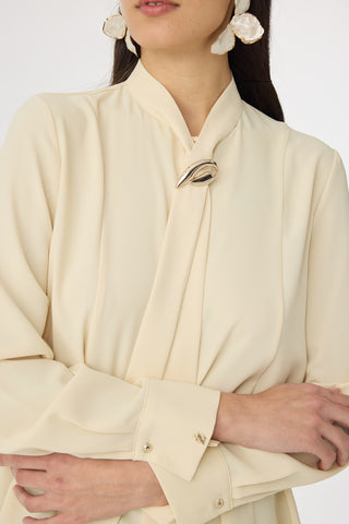 G-0136 SHON GÖMLEK 38-52 Butter Bluz/Gömlek 0136