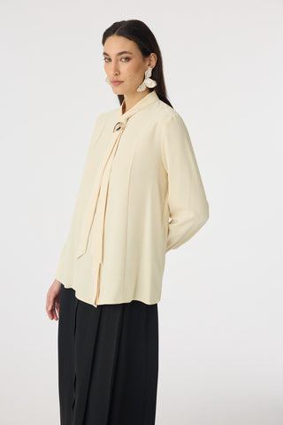 G-0136 SHON GÖMLEK 38-52 Butter Bluz/Gömlek 0136