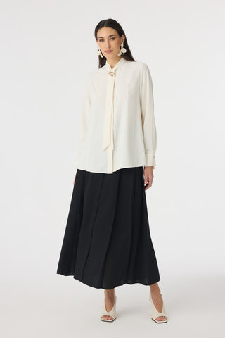 G-0136 SHON GÖMLEK 38-52 Ekru Bluz/Gömlek 0136