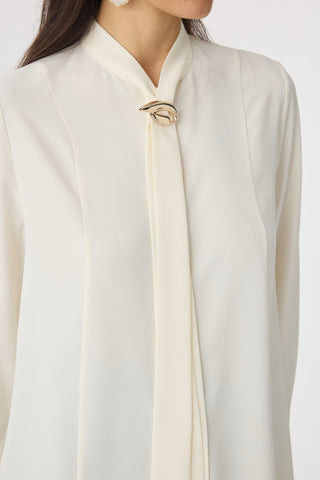 G-0136 SHON GÖMLEK 38-52 Ekru Bluz/Gömlek 0136