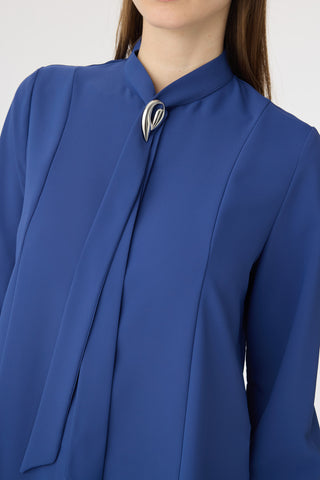 G-0136 SHON GÖMLEK 38-52 Indigo Bluz/Gömlek 0136