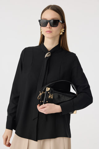 G-0136 SHON GÖMLEK 38-52 Siyah Bluz/Gömlek 0136