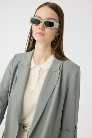 Blazer Yakalı Cepli Ada Çayı Ceket 0145