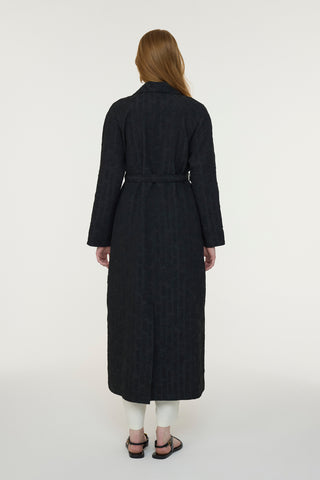 Şal Yaka Kuşaklı Broş Detaylı Siyah Giy Çık 0365