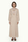 Kuşaklı Şal Detaylı Akışkan Bej Elbise 0579