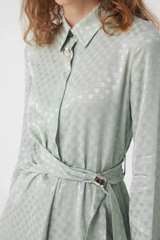 E-0596 GLAZE ELBİSE 38-42 Mint Elbise 0596