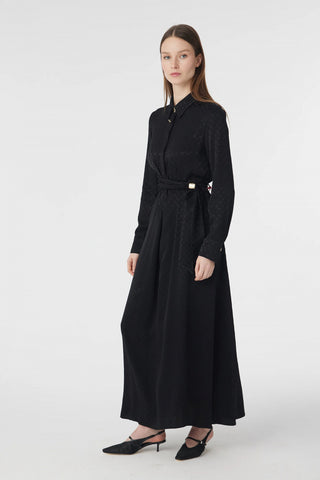 E-0596 GLAZE ELBİSE 38-42 Siyah Elbise 0596