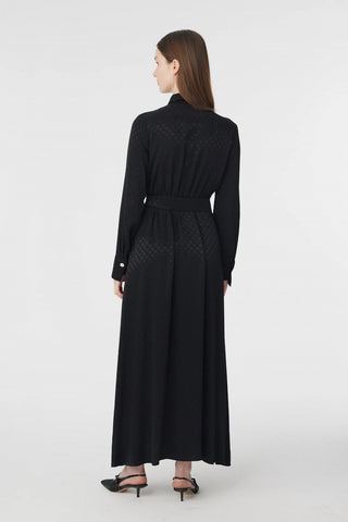 E-0596 GLAZE ELBİSE 38-42 Siyah Elbise 0596