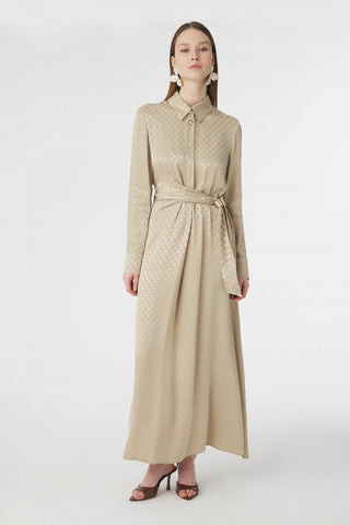 E-0596 GLAZE ELBİSE 38-42 Çağla Elbise 0596