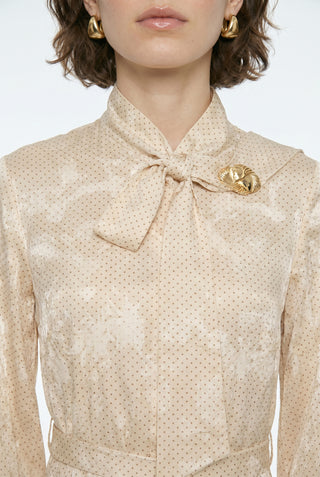 Fular Detaylı Kuşaklı Saten