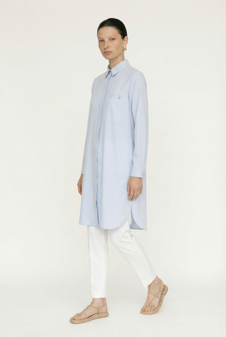 Gizli Düğme Detaylı Mavi Tunik 0767