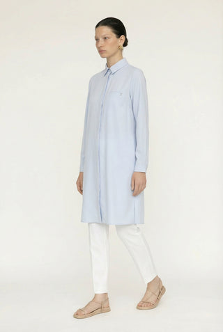 Gizli Düğme Detaylı Mavi Tunik 0767