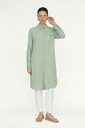 Gizli Düğme Detaylı Mint Tunik 0767