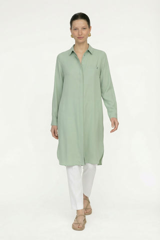 Gizli Düğme Detaylı Mint Tunik 0767