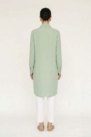 Gizli Düğme Detaylı Mint Tunik 0767