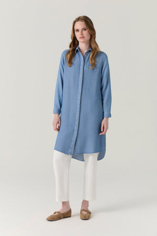 T-0767 NOA TUNİK 38-52 Mavi Tunik 0767