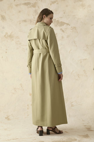 12528 LESNA TRENÇ 40- Yeşil Trençkot 12528