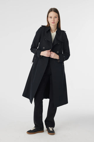 12528 LESNA TRENÇ 38-52 Siyah Trençkot 12528