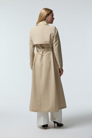 Klasik Yaka Kemerli Bej Trençkot 13560