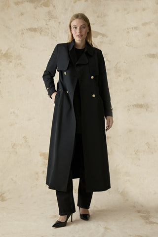 13560 LESNA TRENÇ 38- Siyah Trençkot 13560