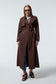 Kruvaze Yaka Kemerli Kahve Trençkot 14043