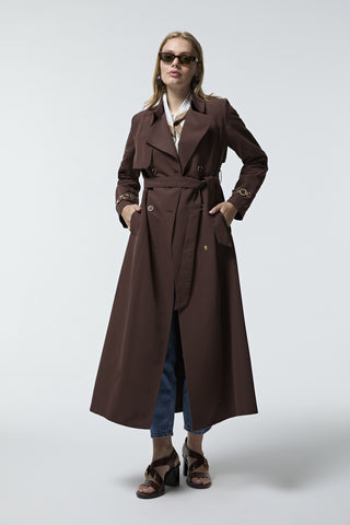 14043 LESNA TRENÇ 38-48 Kahve Trençkot 14043