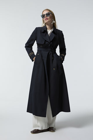 14043 LESNA TRENÇ 38-48 Lacivert Trençkot 14043