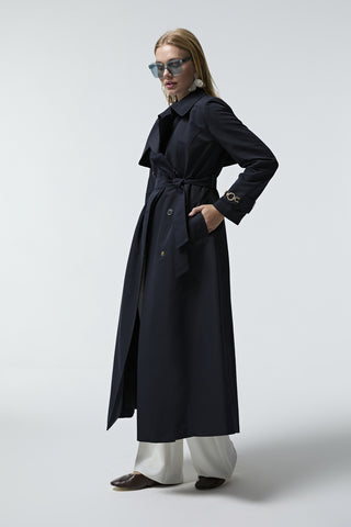 14043 LESNA TRENÇ 38-48 Lacivert Trençkot 14043