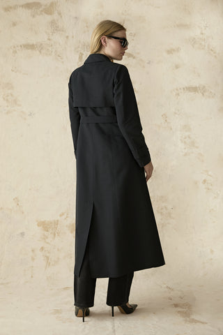 14043 LESNA TRENÇ 38-48 Siyah Trençkot 14043