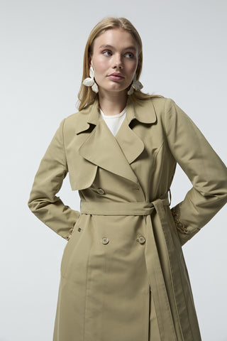 14043 LESNA TRENÇ 38-48 Yeşil Trençkot 14043