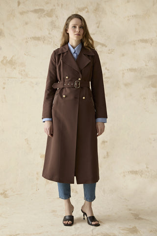 14049 LESNA TRENÇ 38- Kahve Trençkot 14049