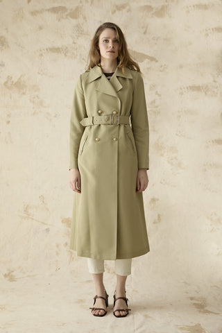 14049 LESNA TRENÇ 38- Yeşil Trençkot 14049