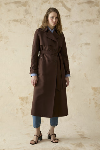 14054 LESNA TRENÇ 38-46 Kahve Trençkot 14054