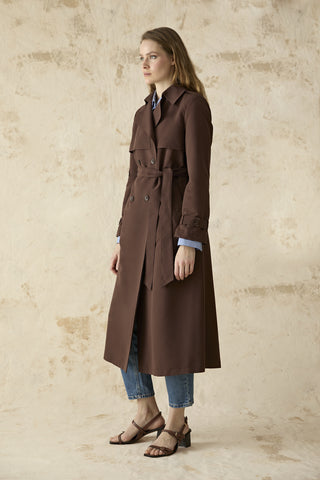 14054 LESNA TRENÇ 38-46 Kahve Trençkot 14054