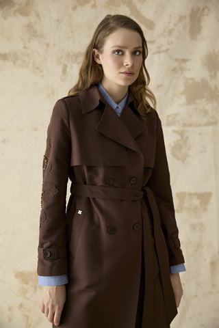 14054 LESNA TRENÇ 38-46 Kahve Trençkot 14054