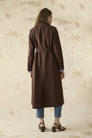 14054 LESNA TRENÇ 38-46 Kahve Trençkot 14054