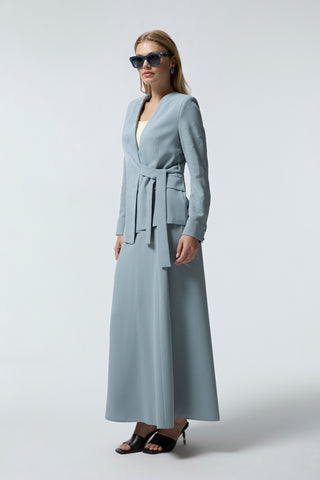 Kruvaze Yaka Kuşaklı Nakışlı Açelya Takım 1538