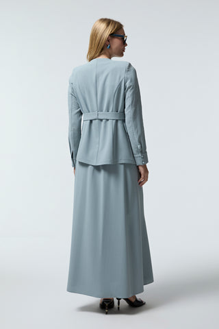 Kruvaze Yaka Kuşaklı Nakışlı Açelya Takım 1538