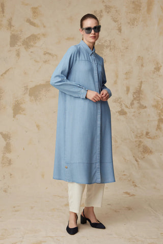 T-1626 NOA TUNİK 44-50 Mavi Tunik 1626