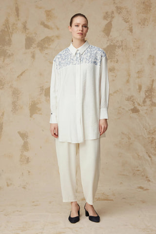 T-1637 SOLENA TUNİK SML (S ÇİFT) Ekru Tunik 1637