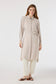 Biyeli Yaka Kuşaklı Akışkan Form Bej Tunik 1646