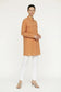 Kapak Cepli Düğme Detaylı Akıcı Oranj Tunik 1655