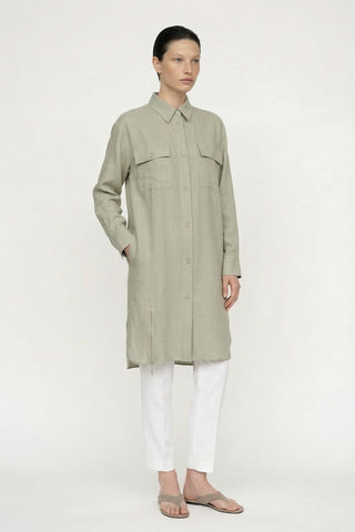 Kapak Cepli Düğme Detaylı Akıcı Ada Çayı Tunik 1655