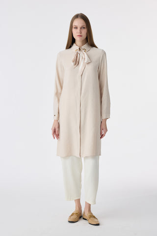 T-1657 VALEA TUNİK 38-46 Bej Tunik 1657