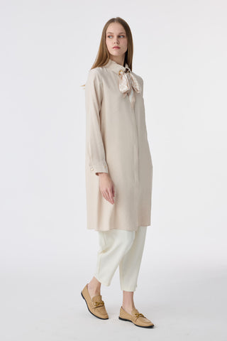 T-1657 VALEA TUNİK 38-46 Bej Tunik 1657